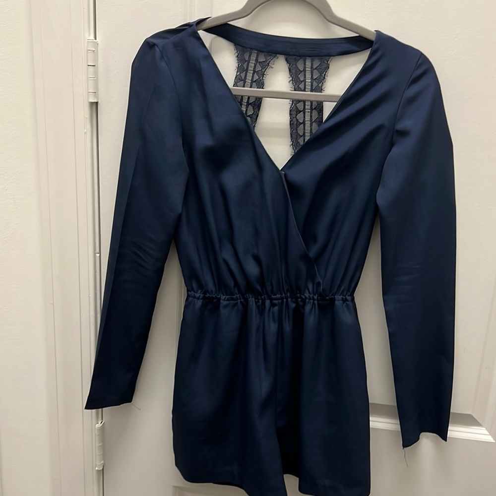 Navy blue BCGG silk romper, worn once.
